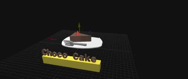 コンピュータグラフィクスのチョコレートケーキ